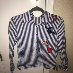 Button up patch shirt !